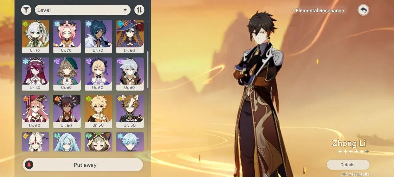 GI1403 57 Adventure Rank | World Level 8|  Hu Tao, Kazuha, Xiao, Zhongli, Klee, Nahida 